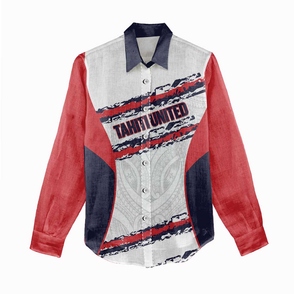 AS Venus Tahiti Football Custom Women Casual Shirt Go Champions Polynesian Pattern