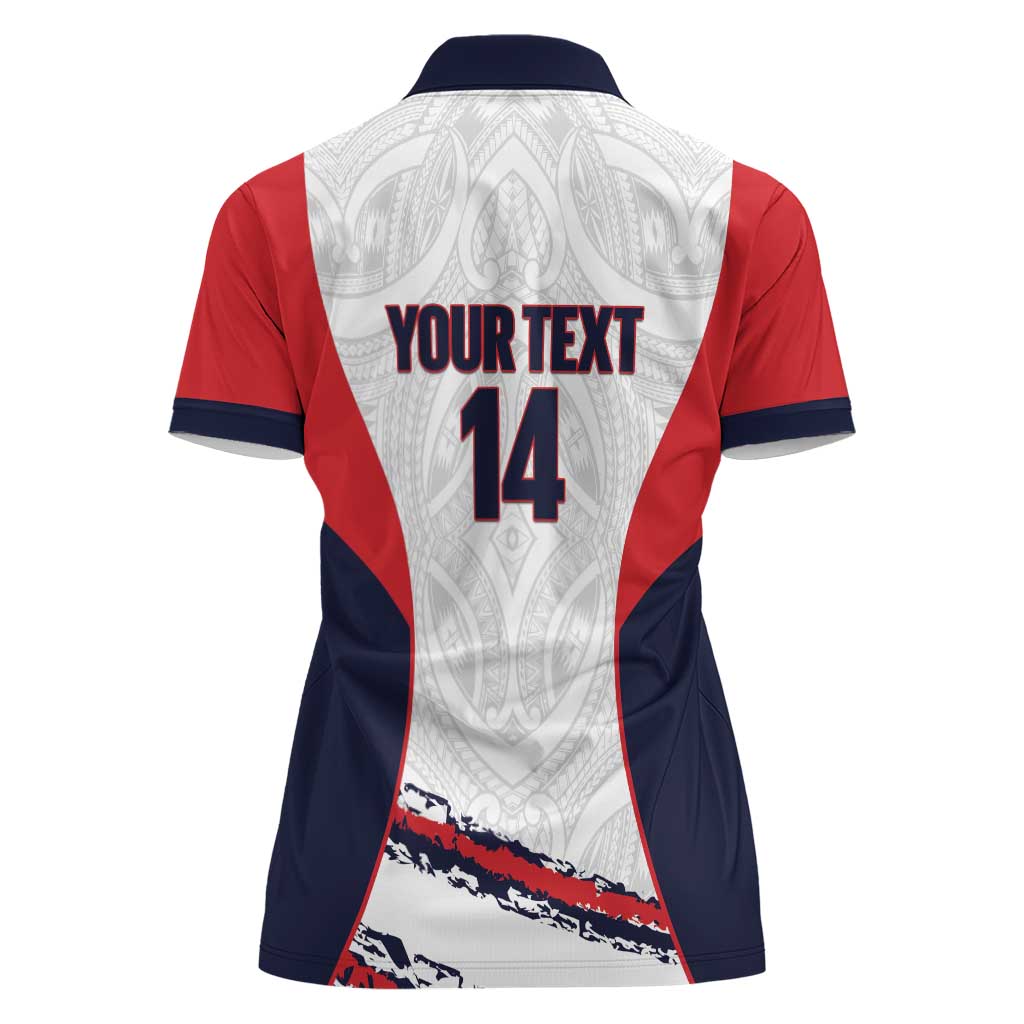 AS Venus Tahiti Football Custom Women Polo Shirt Go Champions Polynesian Pattern