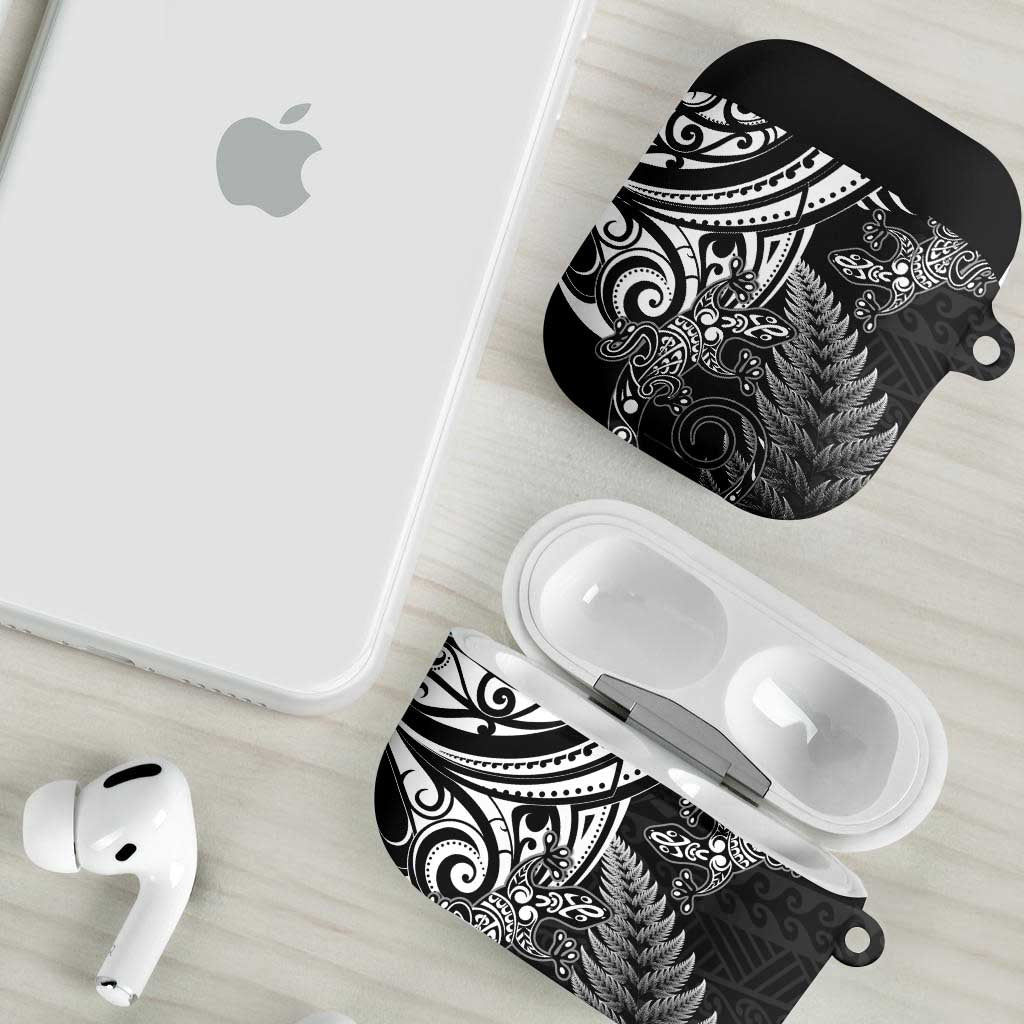 New Zealand Lizard AirPods Case Silver Fern Aotearoa Maori - Polynesian Pride