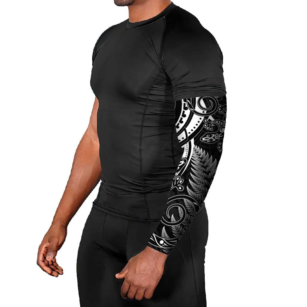 New Zealand Lizard Arm Sleeves Silver Fern Aotearoa Maori - Polynesian Pride