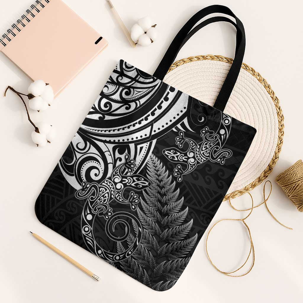 New Zealand Lizard Tote Bag Silver Fern Aotearoa Maori - Polynesian Pride