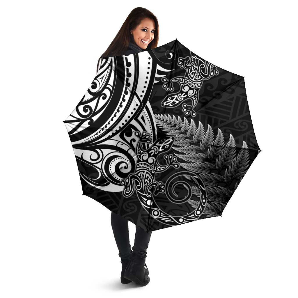 New Zealand Lizard Umbrella Silver Fern Aotearoa Maori - Polynesian Pride