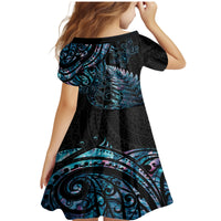 New Zealand Lizard Family Matching Mermaid Dress and Hawaiian Shirt Silver Fern Aotearoa Maori With Paua Shell LT14 - Polynesian Pride