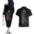 New Zealand Haka Rugby Couples Matching Off The Shoulder Long Sleeve Dress and Hawaiian Shirt 2024 Pacific Go Black Silver Fern LT14 - Polynesian Pride
