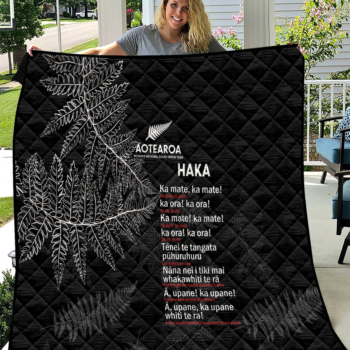 Custom New Zealand Haka Rugby Quilt 2024 Pacific Go Black Silver Fern LT14 Black - Polynesian Pride