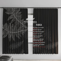 Custom New Zealand Haka Rugby Window Curtain 2024 Pacific Go Black Silver Fern LT14 With Hooks Black - Polynesian Pride