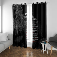 Custom New Zealand Haka Rugby Window Curtain 2024 Pacific Go Black Silver Fern LT14 With Grommets Black - Polynesian Pride