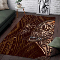Personalised Polynesia Zodiac Capricorn Area Rug Galaxy Polynesian Pattern Chest Tattoo Style