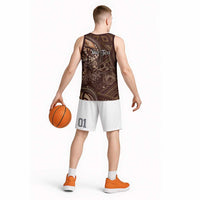 Personalised Polynesia Zodiac Capricorn Basketball Jersey Galaxy Polynesian Pattern Chest Tattoo Style