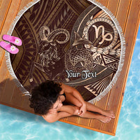 Personalised Polynesia Zodiac Capricorn Beach Blanket Galaxy Polynesian Pattern Chest Tattoo Style