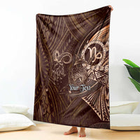 Personalised Polynesia Zodiac Capricorn Blanket Galaxy Polynesian Pattern Chest Tattoo Style LT14 - Polynesian Pride