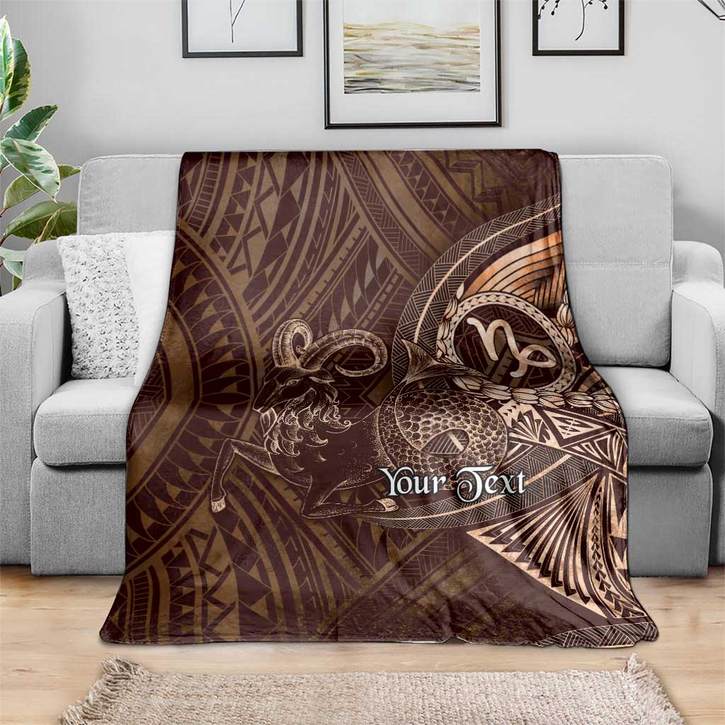 Personalised Polynesia Zodiac Capricorn Blanket Galaxy Polynesian Pattern Chest Tattoo Style LT14 - Polynesian Pride