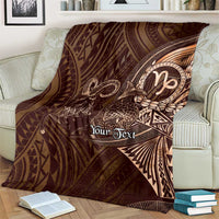 Personalised Polynesia Zodiac Capricorn Blanket Galaxy Polynesian Pattern Chest Tattoo Style LT14 - Polynesian Pride