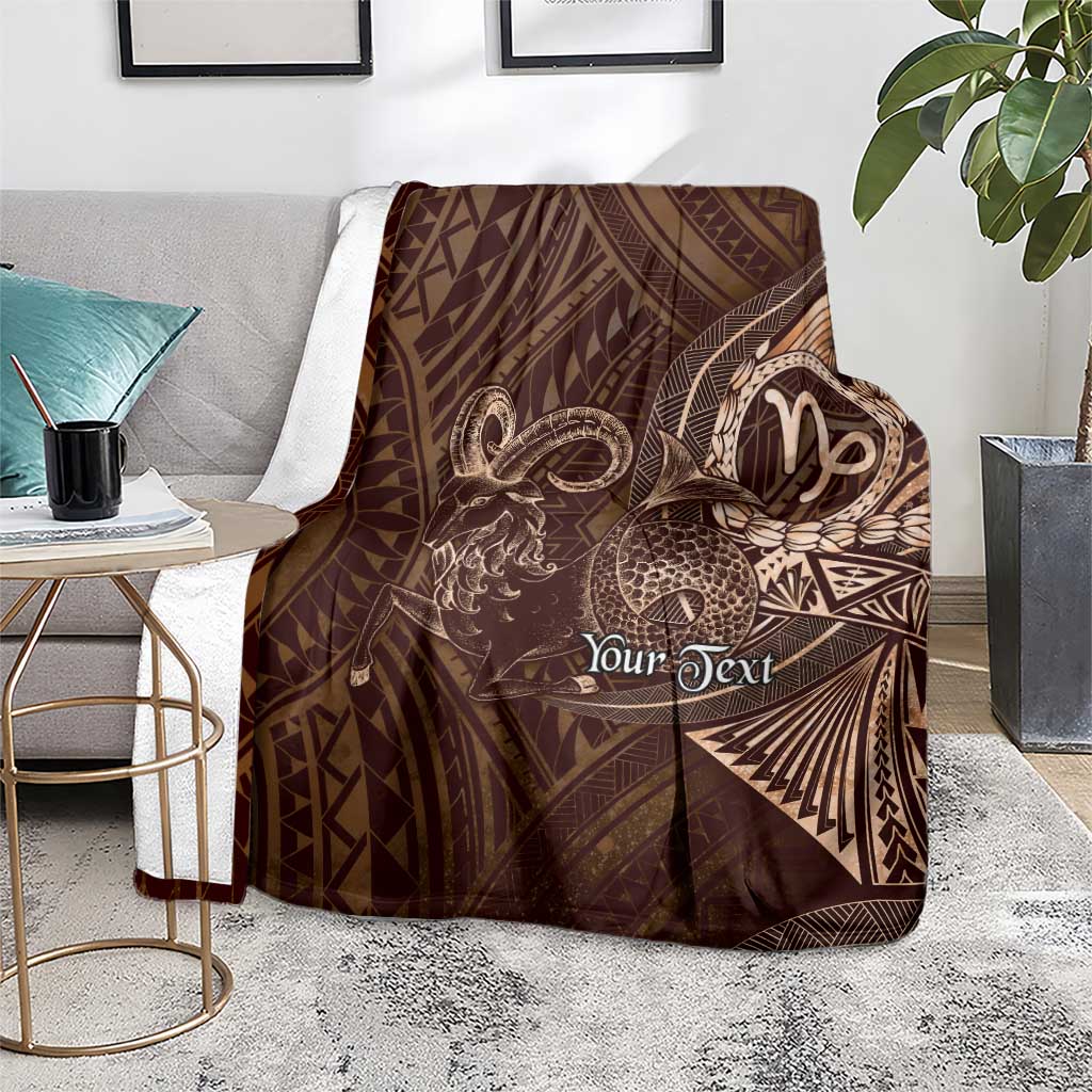 Personalised Polynesia Zodiac Capricorn Blanket Galaxy Polynesian Pattern Chest Tattoo Style LT14 - Polynesian Pride