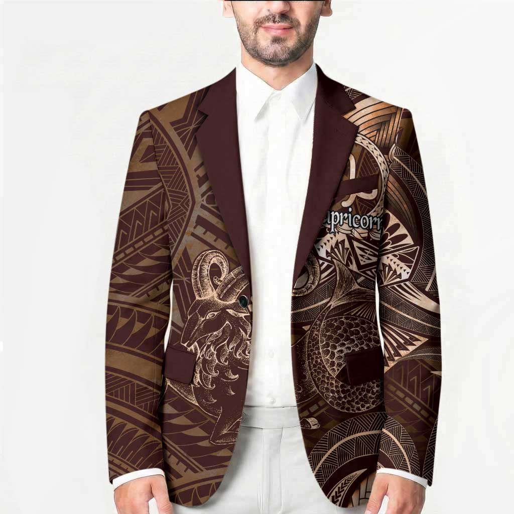 Personalised Polynesia Zodiac Capricorn Blazer Galaxy Polynesian Pattern Chest Tattoo Style
