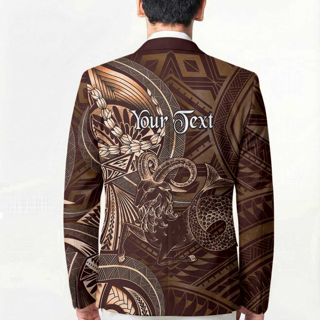 Personalised Polynesia Zodiac Capricorn Blazer Galaxy Polynesian Pattern Chest Tattoo Style