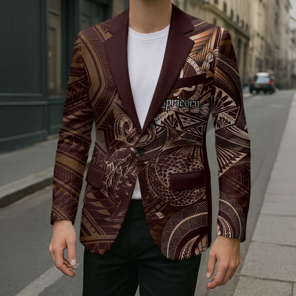 Personalised Polynesia Zodiac Capricorn Blazer Galaxy Polynesian Pattern Chest Tattoo Style
