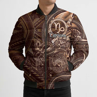 Personalised Polynesia Zodiac Capricorn Bomber Puffer Jacket Galaxy Polynesian Pattern Chest Tattoo Style LT14 - Polynesian Pride