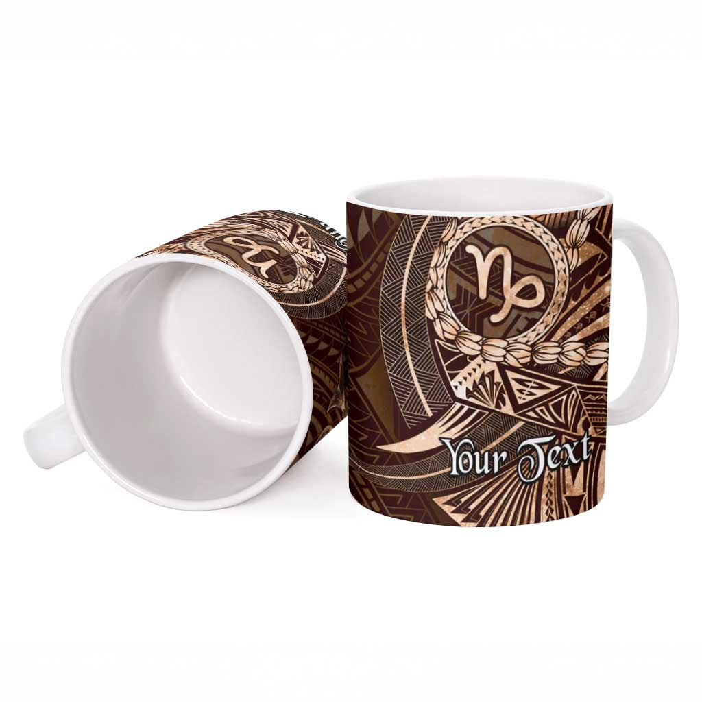 Personalised Polynesia Zodiac Capricorn Ceramic Mug Galaxy Polynesian Pattern Chest Tattoo Style LT14 - Polynesian Pride