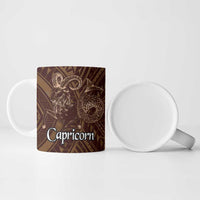 Personalised Polynesia Zodiac Capricorn Ceramic Mug Galaxy Polynesian Pattern Chest Tattoo Style LT14 - Polynesian Pride