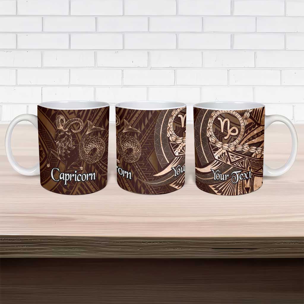 Personalised Polynesia Zodiac Capricorn Ceramic Mug Galaxy Polynesian Pattern Chest Tattoo Style LT14 - Polynesian Pride