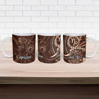 Personalised Polynesia Zodiac Capricorn Ceramic Mug Galaxy Polynesian Pattern Chest Tattoo Style LT14 - Polynesian Pride
