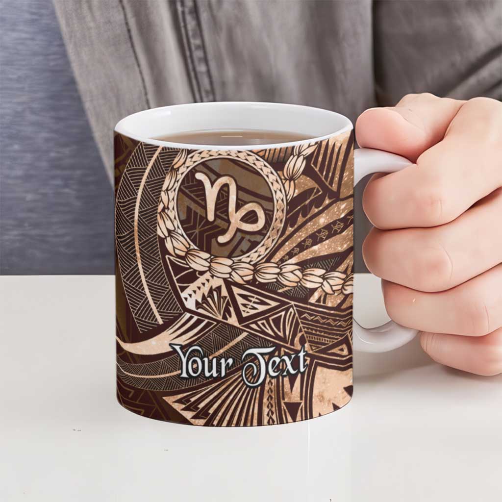 Personalised Polynesia Zodiac Capricorn Ceramic Mug Galaxy Polynesian Pattern Chest Tattoo Style LT14 - Polynesian Pride