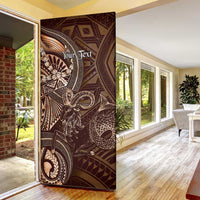 Personalised Polynesia Zodiac Capricorn Door Cover Galaxy Polynesian Pattern Chest Tattoo Style