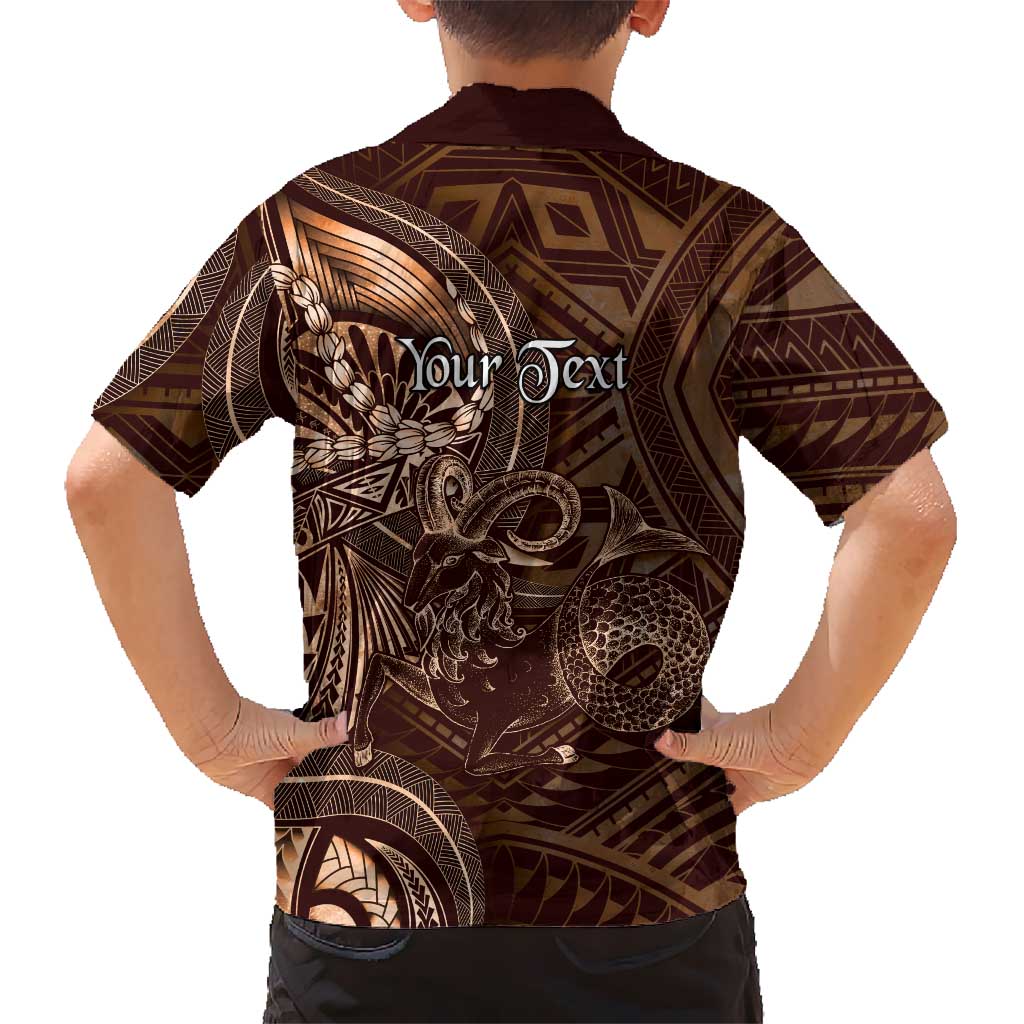 Personalised Polynesia Zodiac Capricorn Family Matching Long Sleeve Bodycon Dress and Hawaiian Shirt Galaxy Polynesian Pattern Chest Tattoo Style LT14 - Polynesian Pride