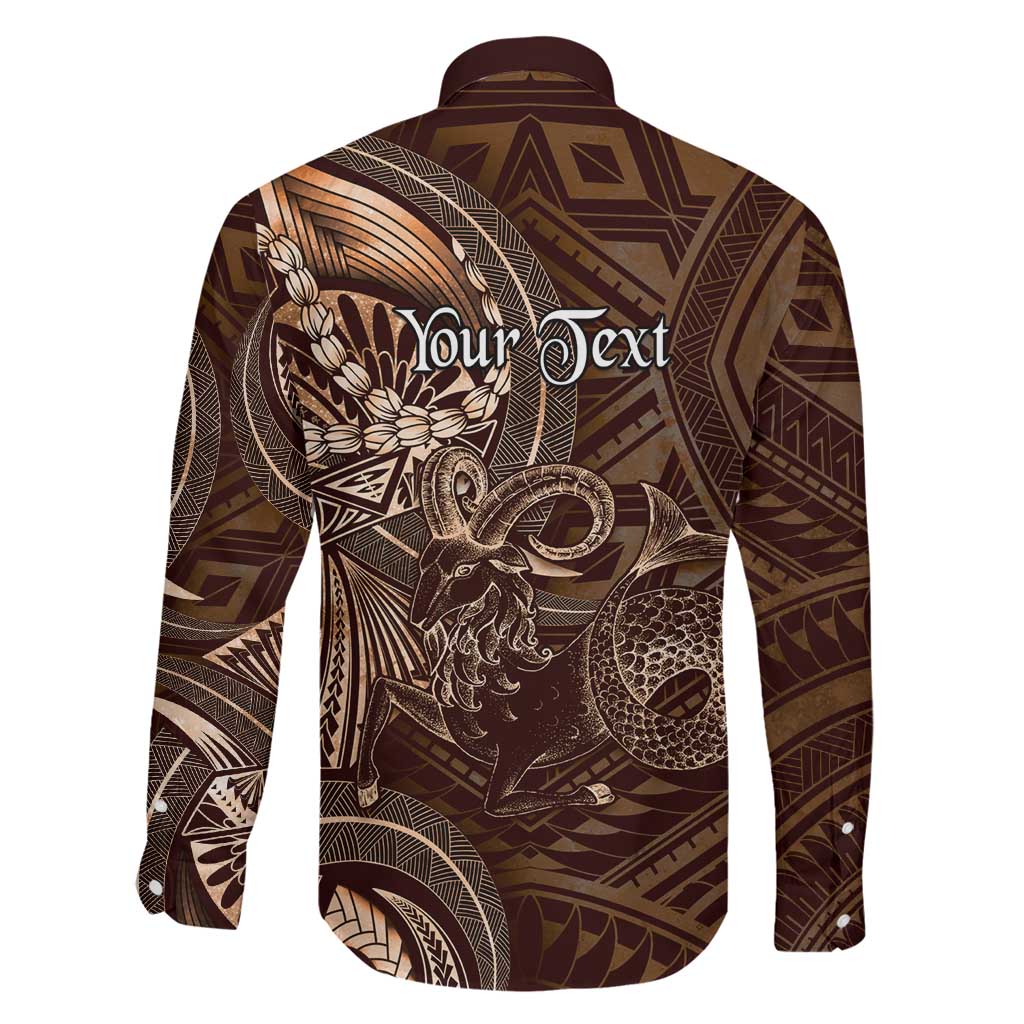 Personalised Polynesia Zodiac Capricorn Family Matching Long Sleeve Bodycon Dress and Hawaiian Shirt Galaxy Polynesian Pattern Chest Tattoo Style LT14 - Polynesian Pride
