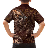 Personalised Polynesia Zodiac Capricorn Family Matching Off Shoulder Short Dress and Hawaiian Shirt Galaxy Polynesian Pattern Chest Tattoo Style LT14 - Polynesian Pride