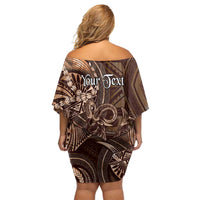 Personalised Polynesia Zodiac Capricorn Family Matching Off Shoulder Short Dress and Hawaiian Shirt Galaxy Polynesian Pattern Chest Tattoo Style LT14 - Polynesian Pride