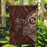Personalised Polynesia Zodiac Capricorn Garden Flag Galaxy Polynesian Pattern Chest Tattoo Style