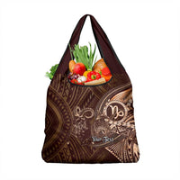 Personalised Polynesia Zodiac Capricorn Grocery Bag Galaxy Polynesian Pattern Chest Tattoo Style