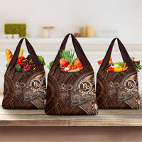 Personalised Polynesia Zodiac Capricorn Grocery Bag Galaxy Polynesian Pattern Chest Tattoo Style