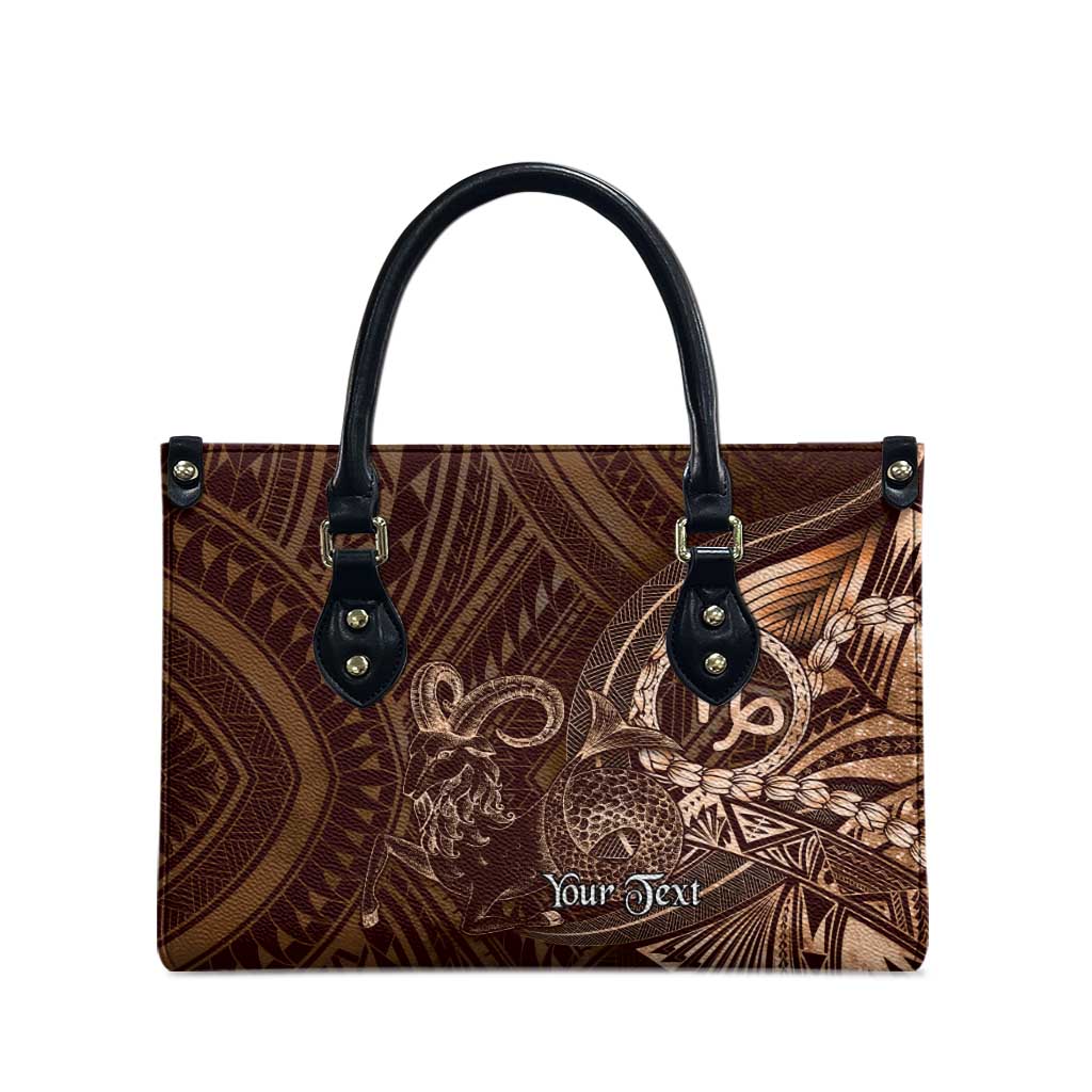 Personalised Polynesia Zodiac Capricorn Leather Bag Galaxy Polynesian Pattern Chest Tattoo Style