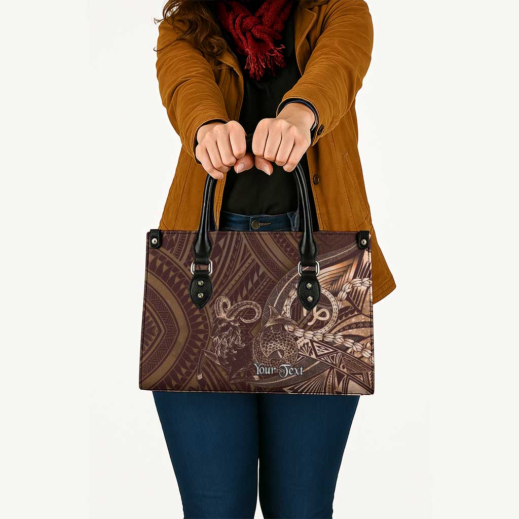 Personalised Polynesia Zodiac Capricorn Leather Bag Galaxy Polynesian Pattern Chest Tattoo Style