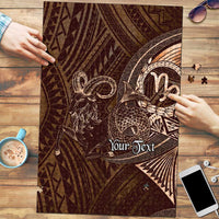 Personalised Polynesia Zodiac Capricorn Puzzle Galaxy Polynesian Pattern Chest Tattoo Style LT14 Brown - Polynesian Pride
