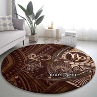 Personalised Polynesia Zodiac Capricorn Round Carpet Galaxy Polynesian Pattern Chest Tattoo Style