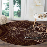Personalised Polynesia Zodiac Capricorn Round Carpet Galaxy Polynesian Pattern Chest Tattoo Style