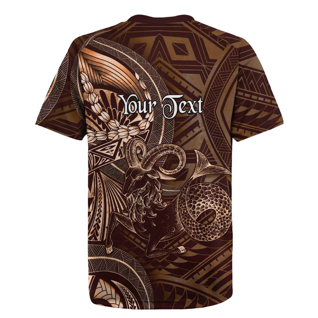 Personalised Polynesia Zodiac Capricorn Rugby Jersey Galaxy Polynesian Pattern Chest Tattoo Style