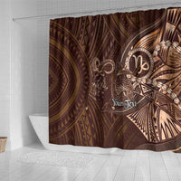 Personalised Polynesia Zodiac Capricorn Shower Curtain Galaxy Polynesian Pattern Chest Tattoo Style
