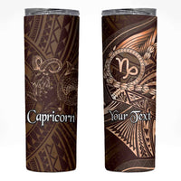Personalised Polynesia Zodiac Capricorn Skinny Tumbler Galaxy Polynesian Pattern Chest Tattoo Style