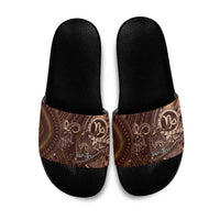 Personalised Polynesia Zodiac Capricorn Slide Sandals Galaxy Polynesian Pattern Chest Tattoo Style