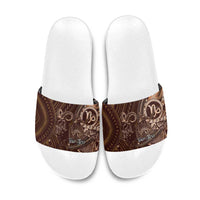 Personalised Polynesia Zodiac Capricorn Slide Sandals Galaxy Polynesian Pattern Chest Tattoo Style