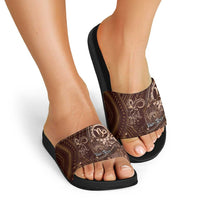 Personalised Polynesia Zodiac Capricorn Slide Sandals Galaxy Polynesian Pattern Chest Tattoo Style