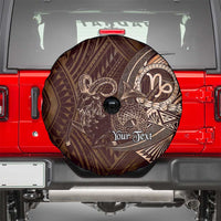 Personalised Polynesia Zodiac Capricorn Spare Tire Cover Galaxy Polynesian Pattern Chest Tattoo Style
