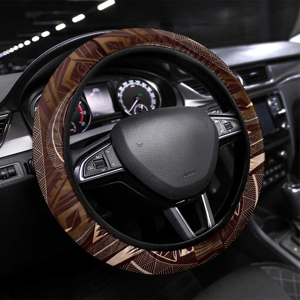 Polynesia Zodiac Capricorn Steering Wheel Cover Galaxy Polynesian Pattern Chest Tattoo Style