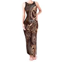 Personalised Polynesia Zodiac Capricorn Tank Maxi Dress Galaxy Polynesian Pattern Chest Tattoo Style