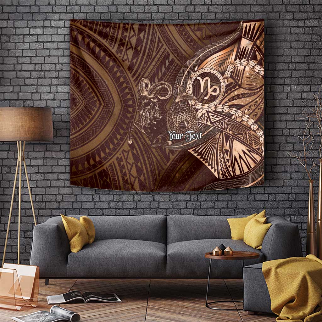 Personalised Polynesia Zodiac Capricorn Tapestry Galaxy Polynesian Pattern Chest Tattoo Style